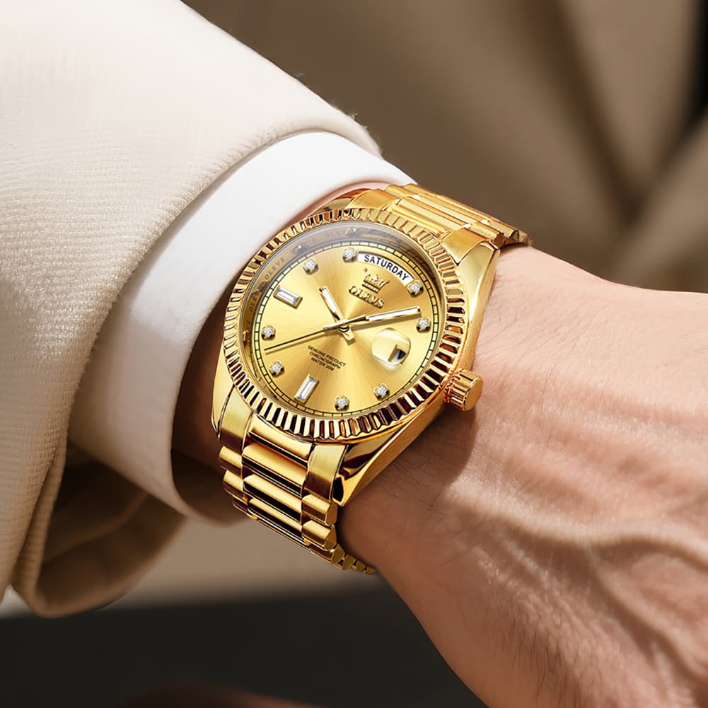 OLEVS 6736 Fluted Bezel Mechanical Watch for Men