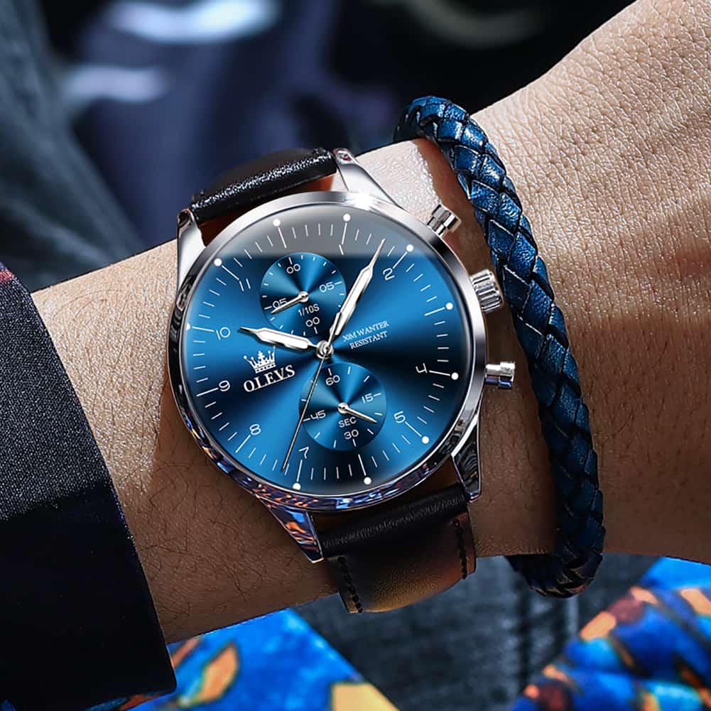 OLEVS 2880 Minimalist Slim Dress Chronograph Watch for Men