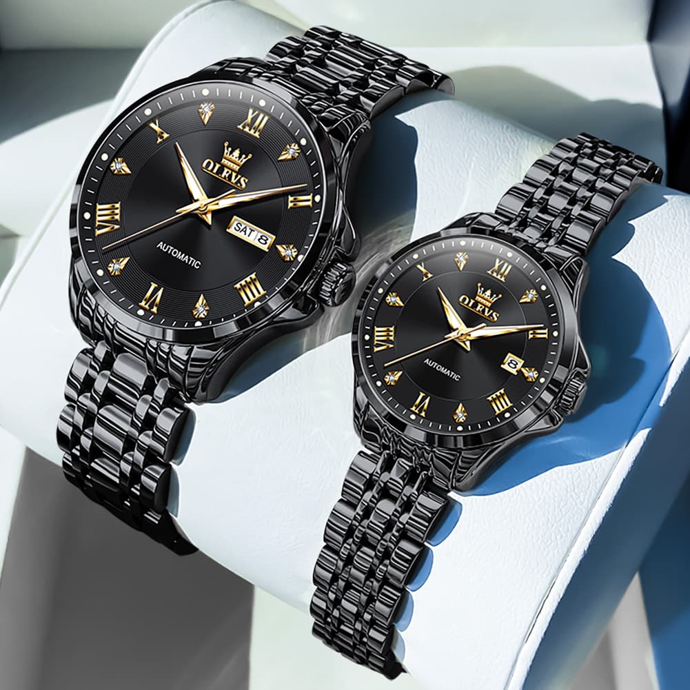 OLEVS 6702 Diamond Automatic Mechanical Watch For Couples