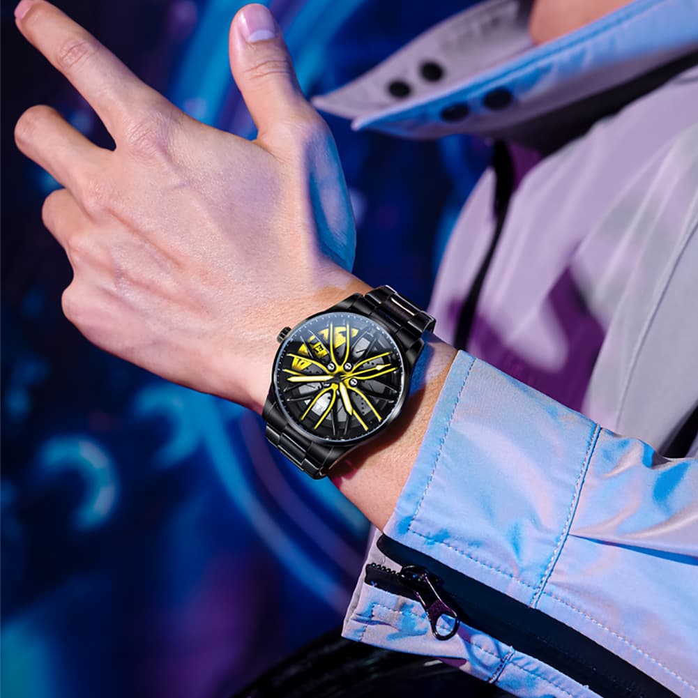 OLEVS 9937 Wheel Caliper Rim Racing Quartz Watch for Men