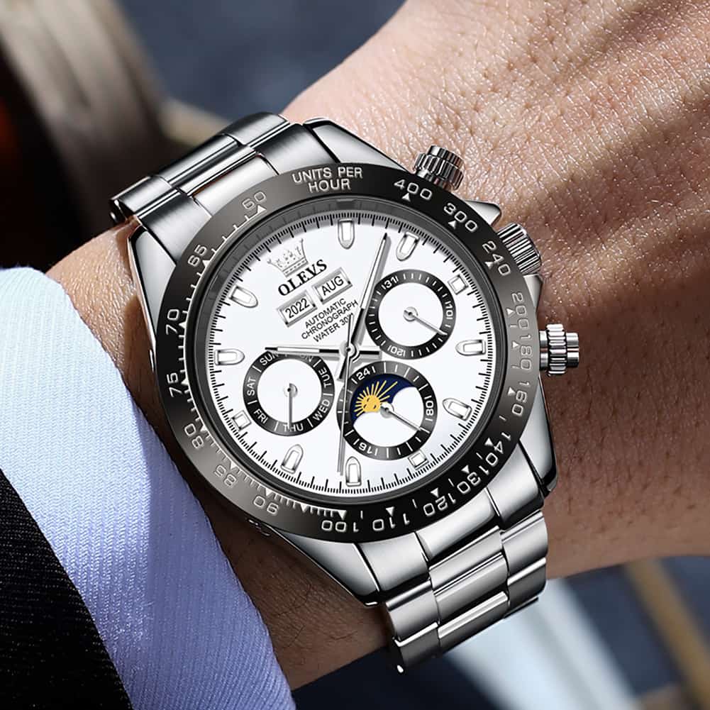 OLEVS 6654 Automatic Mechanical Moon Phase Watch for Men