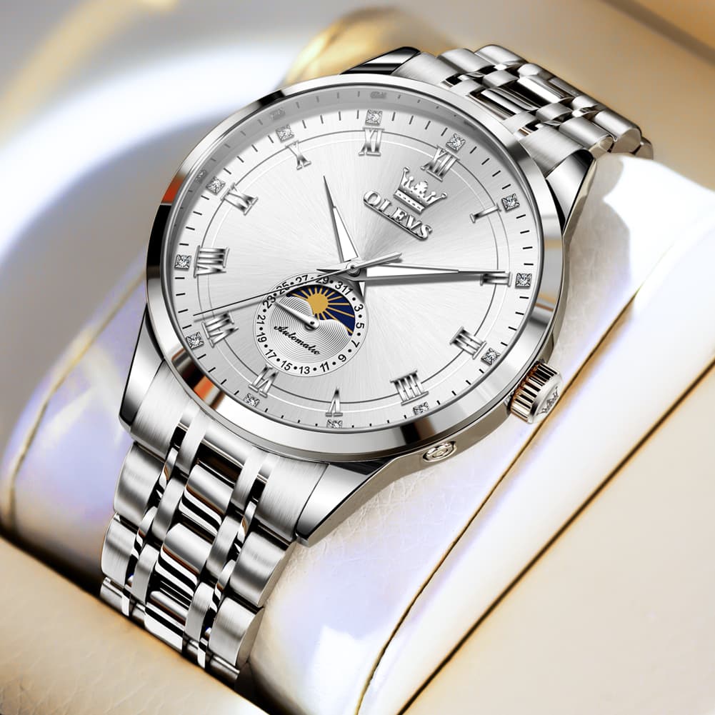 OLEVS 7063 Diamond Moon Phase Automatic Watch For Men
