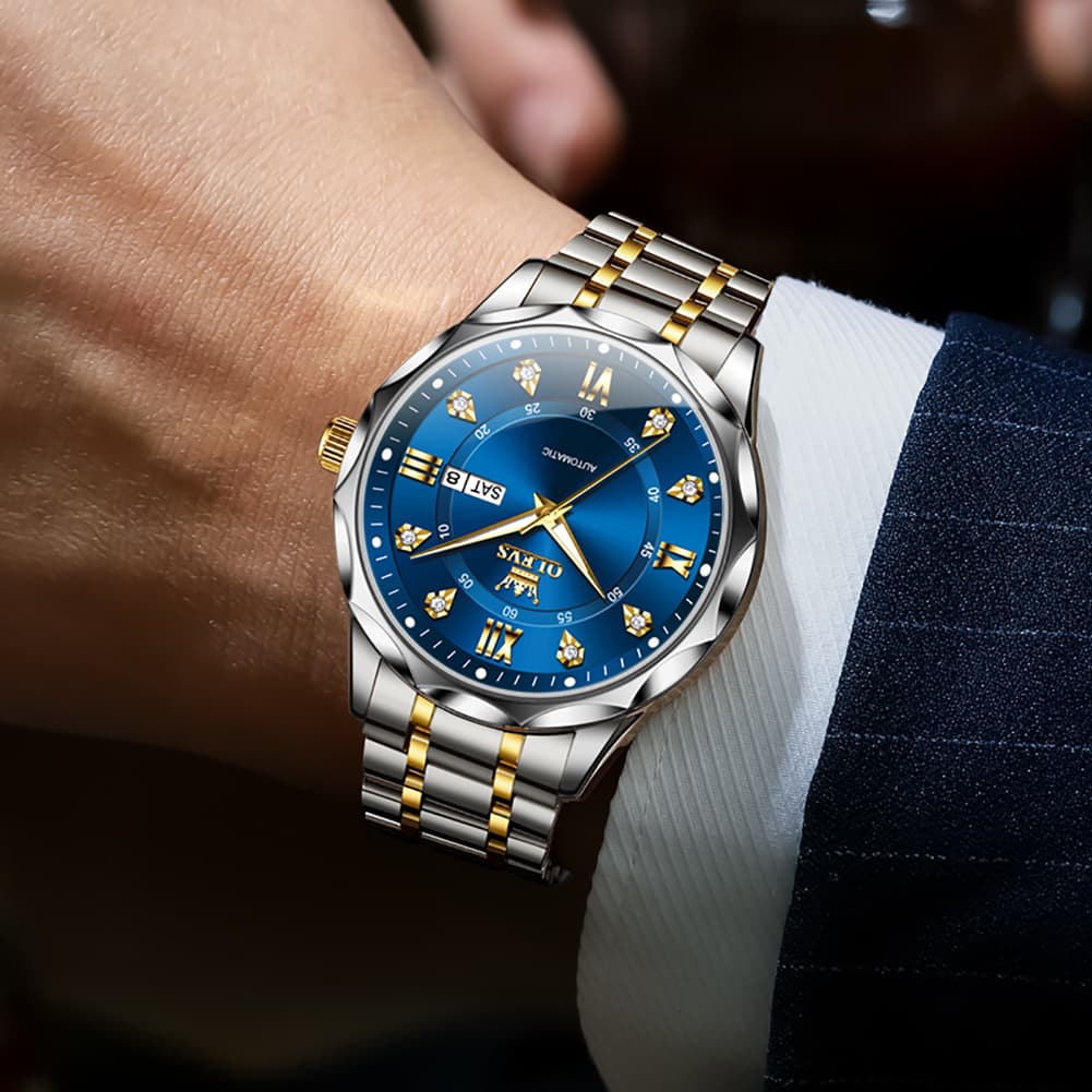 OLEVS 6727 Automatic Mechanical Diamond Watch For Men