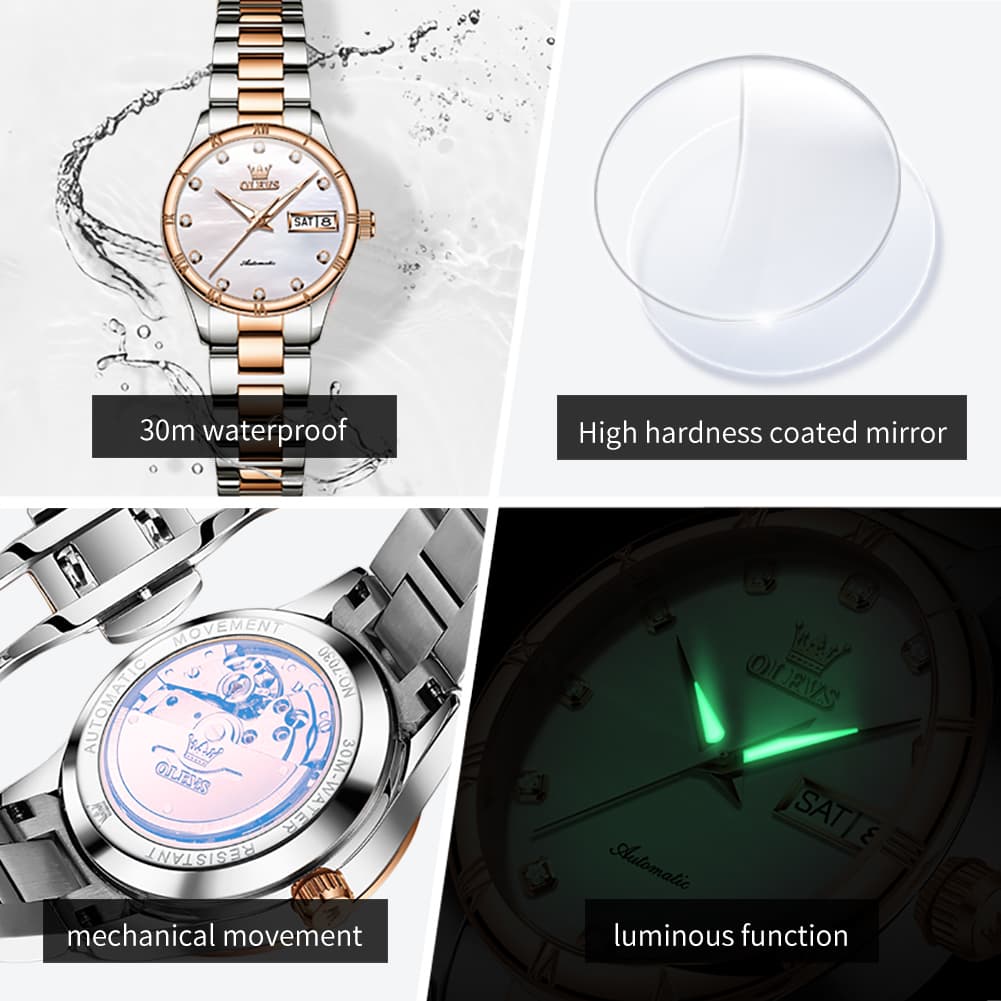 OLEVS 7030 Elegant Automatic Mechanical Watch For Women