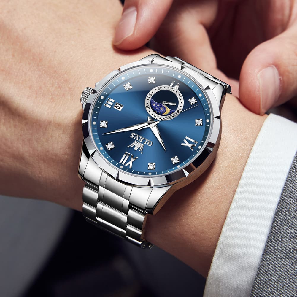 OLEVS 2956 Moon Phase Quartz Watch for Men