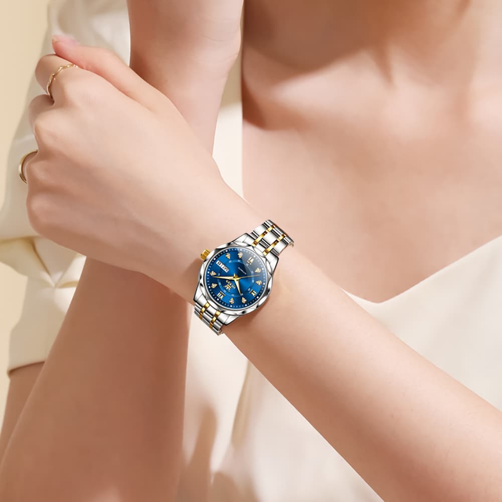 OLEVS 6727 Automatic Diamond Mechanical Watch For Women