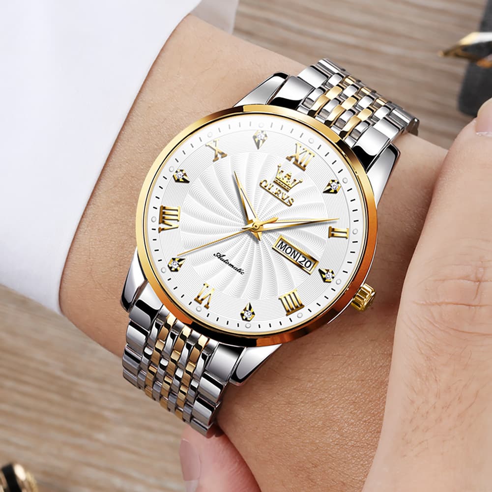 OLEVS 6630 Sunburst Dial Mechanical Watch for Men