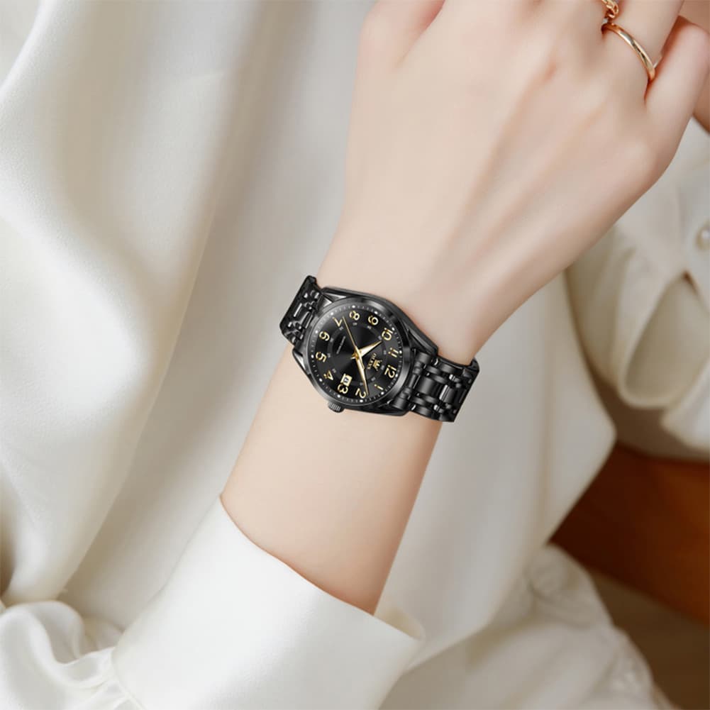 OLEVS 3666 Quartz Luminous Stainless Steel Watch For Women