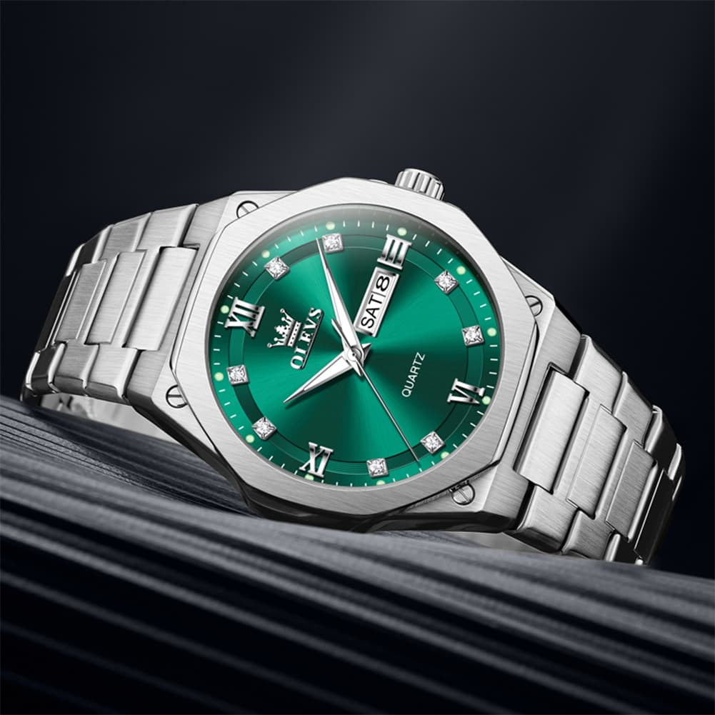 OLEVS 3736 Polygonal Diamond Quartz Watch for Men