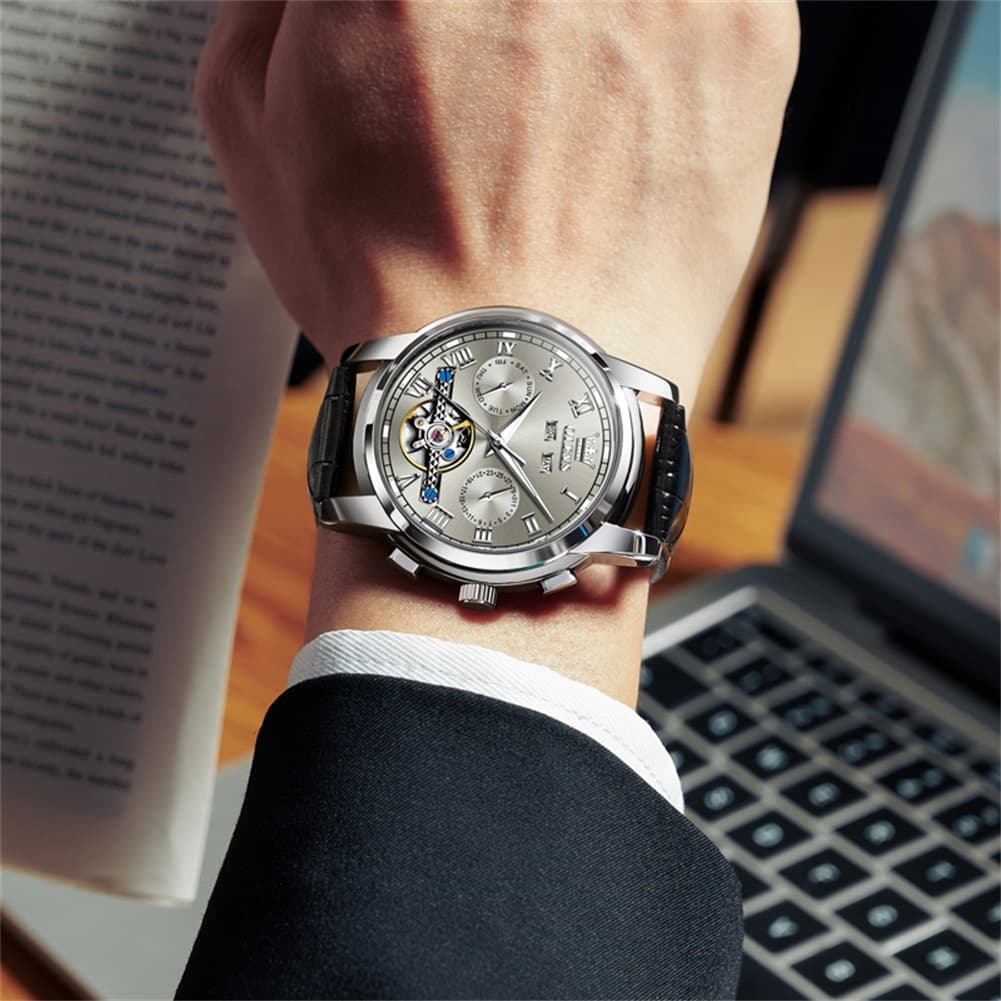 OLEVS 6607 Automatic Mechanical Tourbillon Design Watch for Men