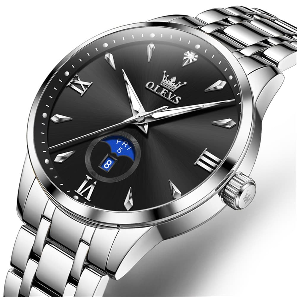 OLEVS 3646 Diamond Mirror Calendar Quartz Watch for Men