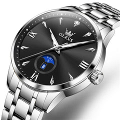 OLEVS 3646 Diamond Mirror Calendar Quartz Watch for Men