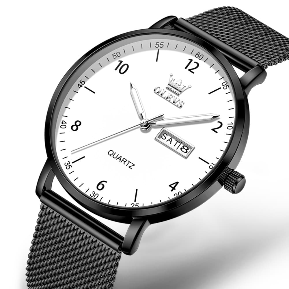 OLEVS 2996 Milanese Steel Minimalist Quartz Watch for Men