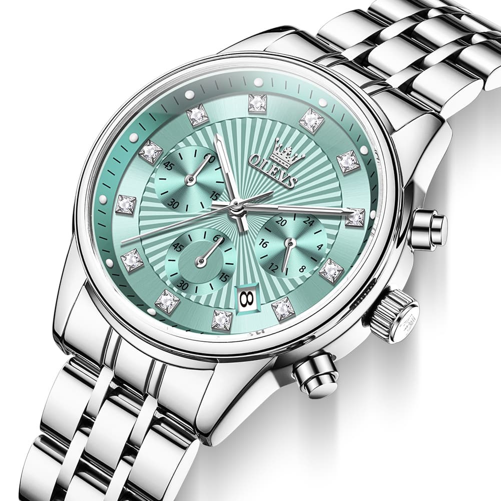 OLEVS 3669 Quartz Multi Dial Diamond Watch For Women