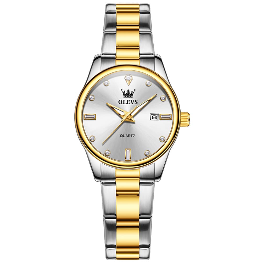 OLEVS 3621NS Minimalist Diamond Quartz Steel Watch for Women