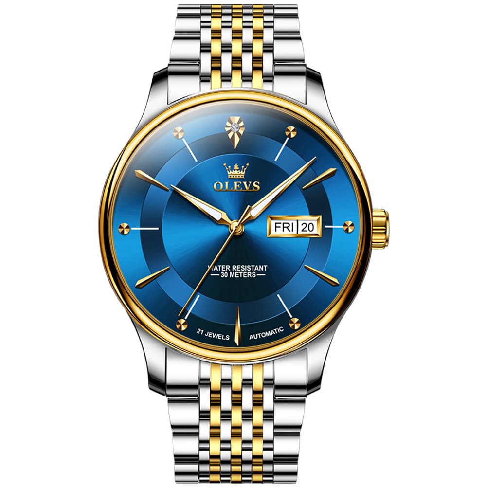 OLEVS Diamond Dial Day Date Automatic Mechanical Watch 9927 for Men
