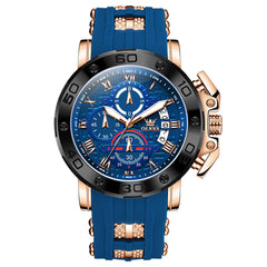 OLEVS 9986 Oversized Chronograph Silicone Strap Watch for Men