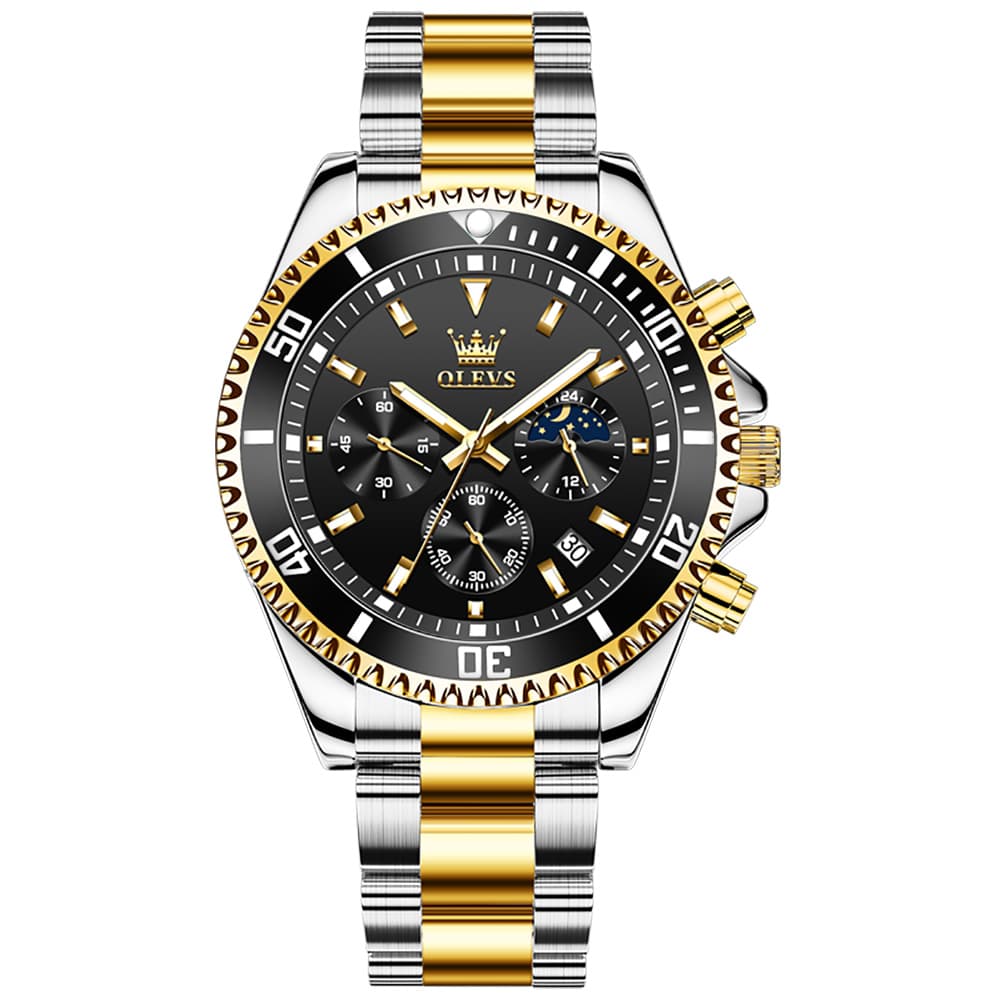 OLEVS 2870 Luxury Moon Phase Dive Chronograph Watch for Men