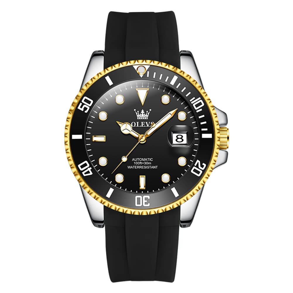 OLEVS 6650 Silicone Automatic Mechanical Dive Watch for Men