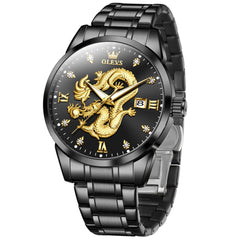 OLEVS 3619 3D Dragon Quartz Watch for Men