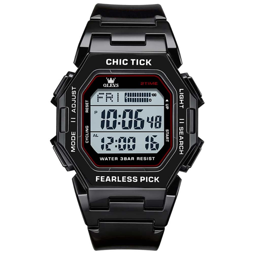 OLEVS 1119 Classic Retro Octagon Digital Sport Watch Unisex