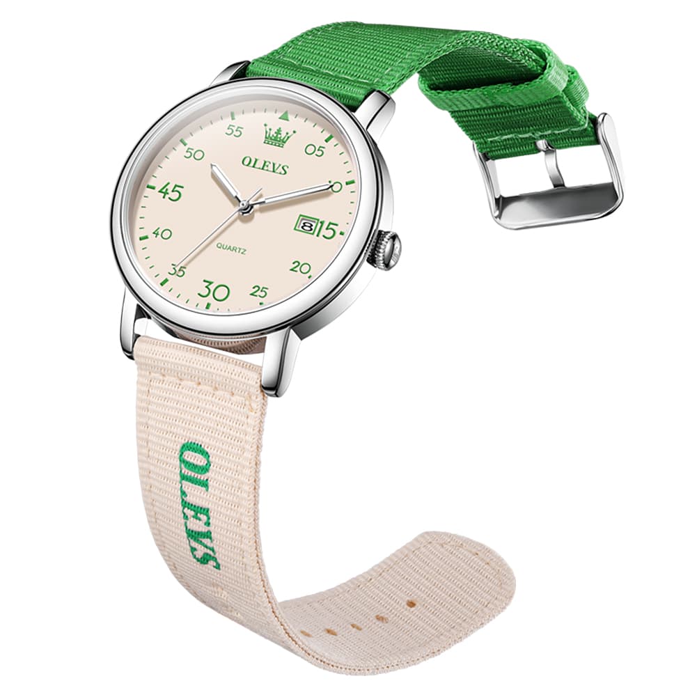 OLEVS 2997 Nylon Strap American Vintage Quartz Watch for Men and Women