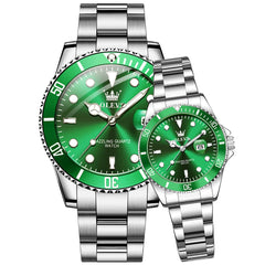 OLEVS 5885 Iconic Dive Style Couple Watch Set