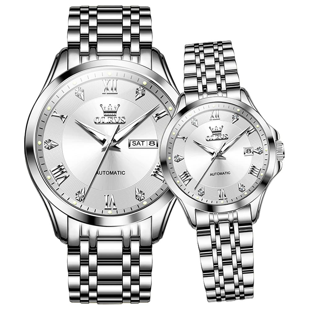 OLEVS 6702 Diamond Automatic Mechanical Watch For Couples
