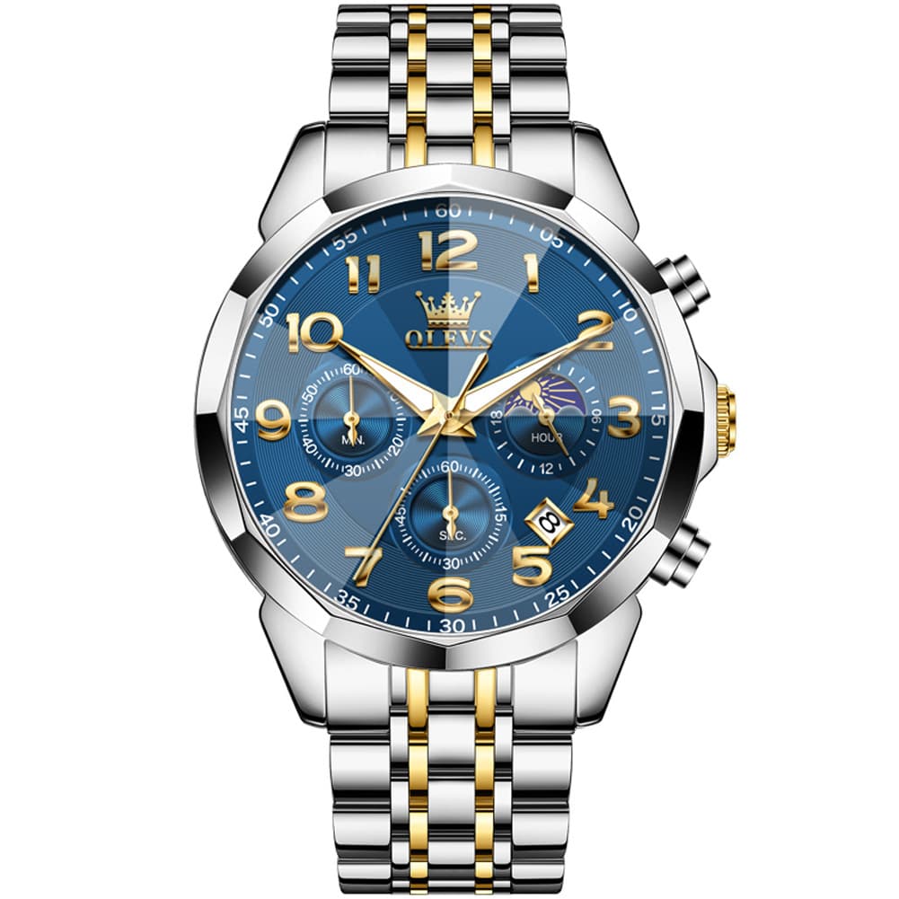 OLEVS 3676 Quartz 3D Rhombic Chronograph Watch For Men
