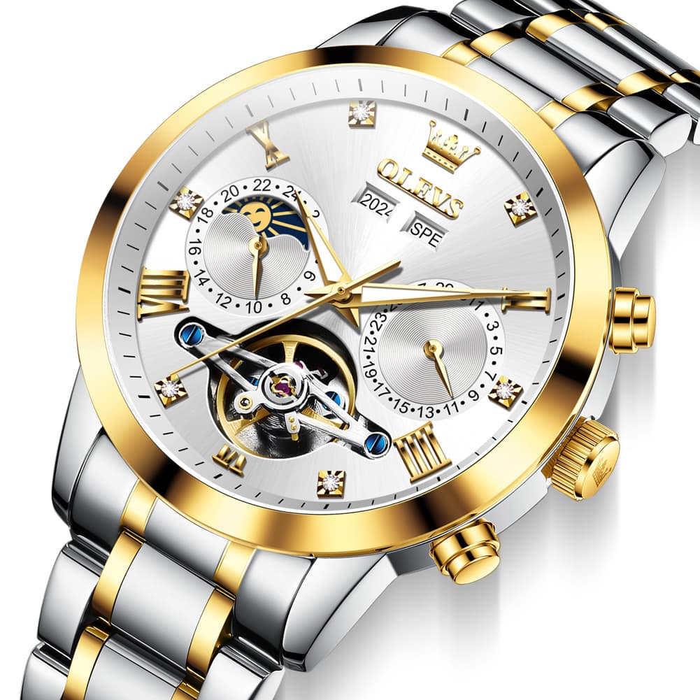 OLEVS 7029 Open Heart Automatic Mechanical Watch For Men