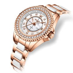 OLEVS Crystal Ceramic Luminous Quartz Watch for Women 3685