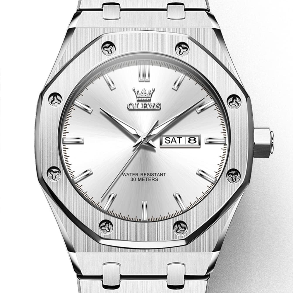 OLEVS 3726 Octagonal Luminous Quartz Watch for Men