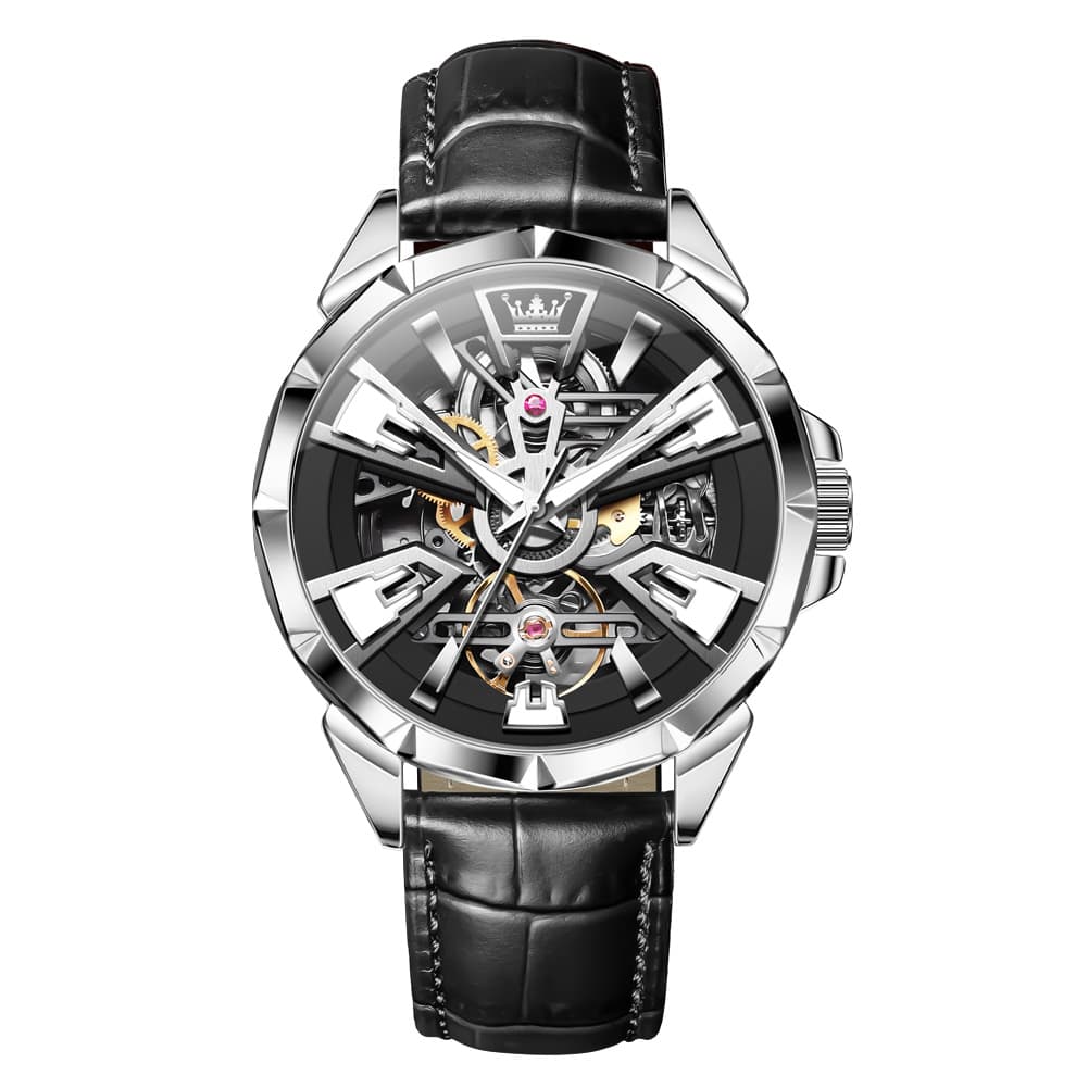 OLEVS 7051 Skeleton Racing Mechanical Watch For Men