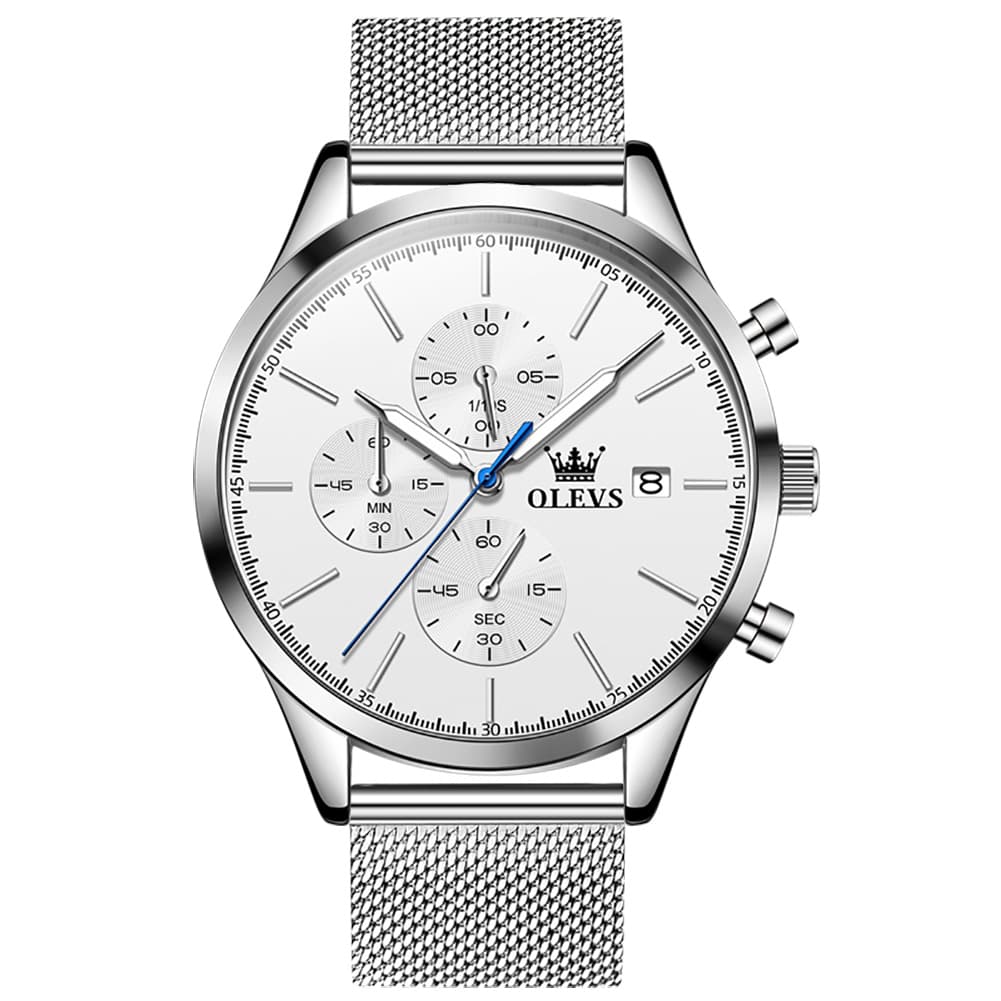 OLEVS 2881 Minimalist Milanese Chronograph Watch for Men
