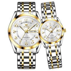 OLEVS 3666 Quartz Luminous Matching Watches For Couples