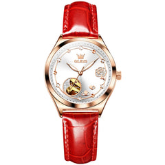 OLEVS 6601 Romantic Open Heart Mechanical Ladies Watch
