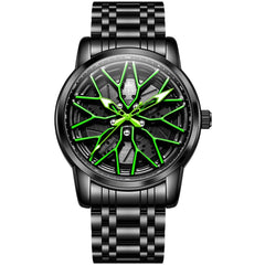 OLEVS 3701 Racing Wheel Openwork Sport Mens Quartz Watch