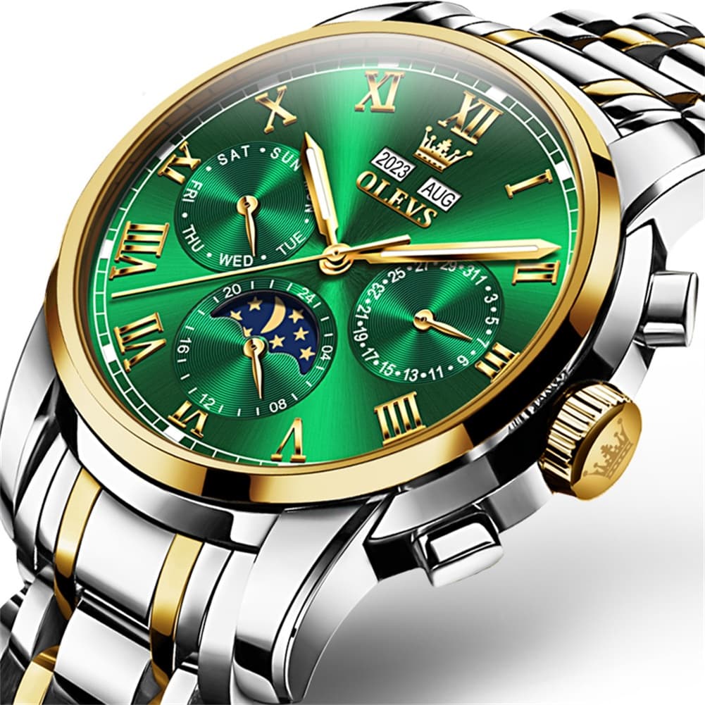 OLEVS 6692 Automatic Moon Phase Multifunction Steel Watch for Men