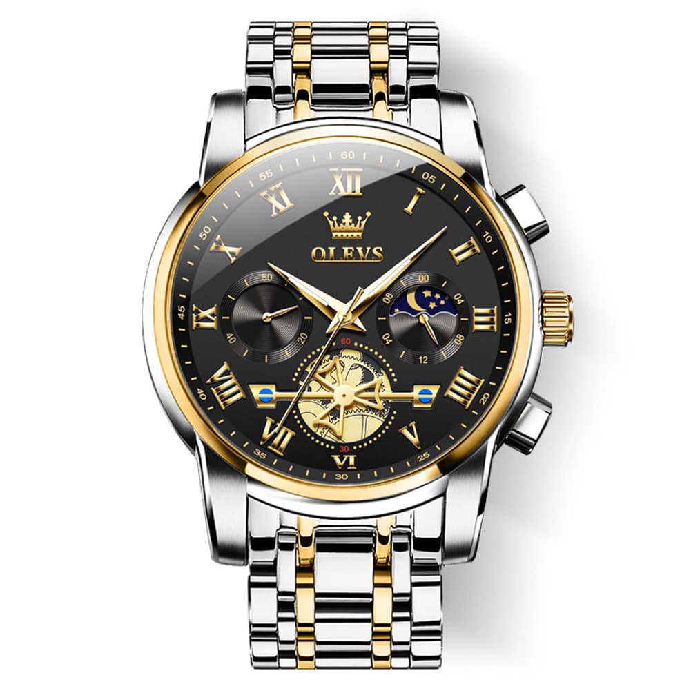 OLEVS 2859 Luxury Moon Phase Chronograph Quartz Watch for Men