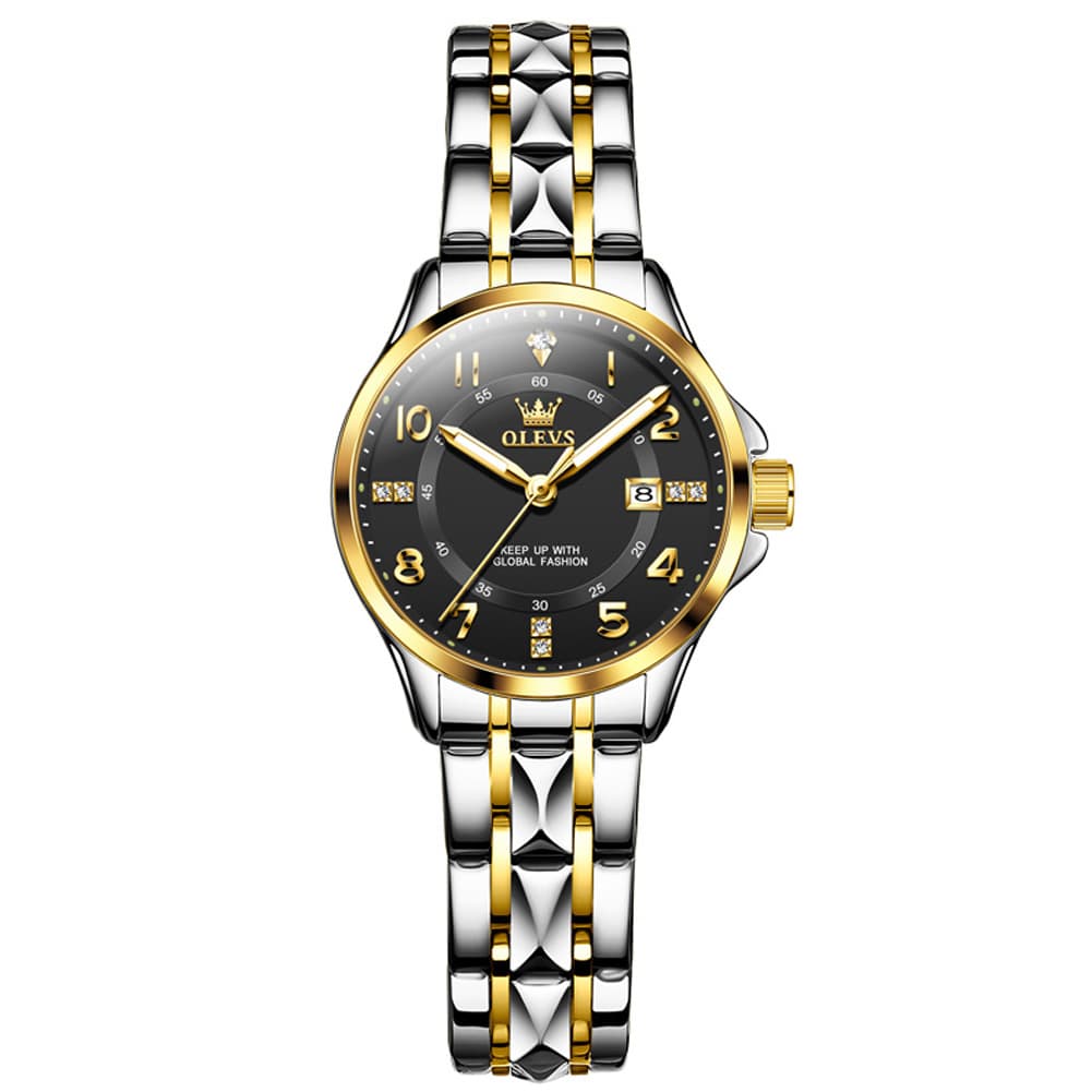 OLEVS 2910 Diamond Day Date Couples Watch Set Men Women