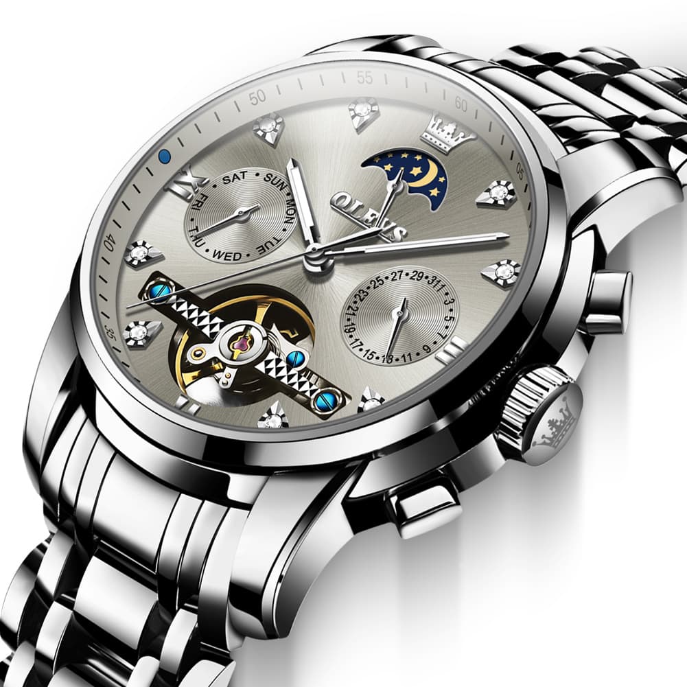 OLEVS 6678 Mechanical Moon Phase Automatic Watch for Men