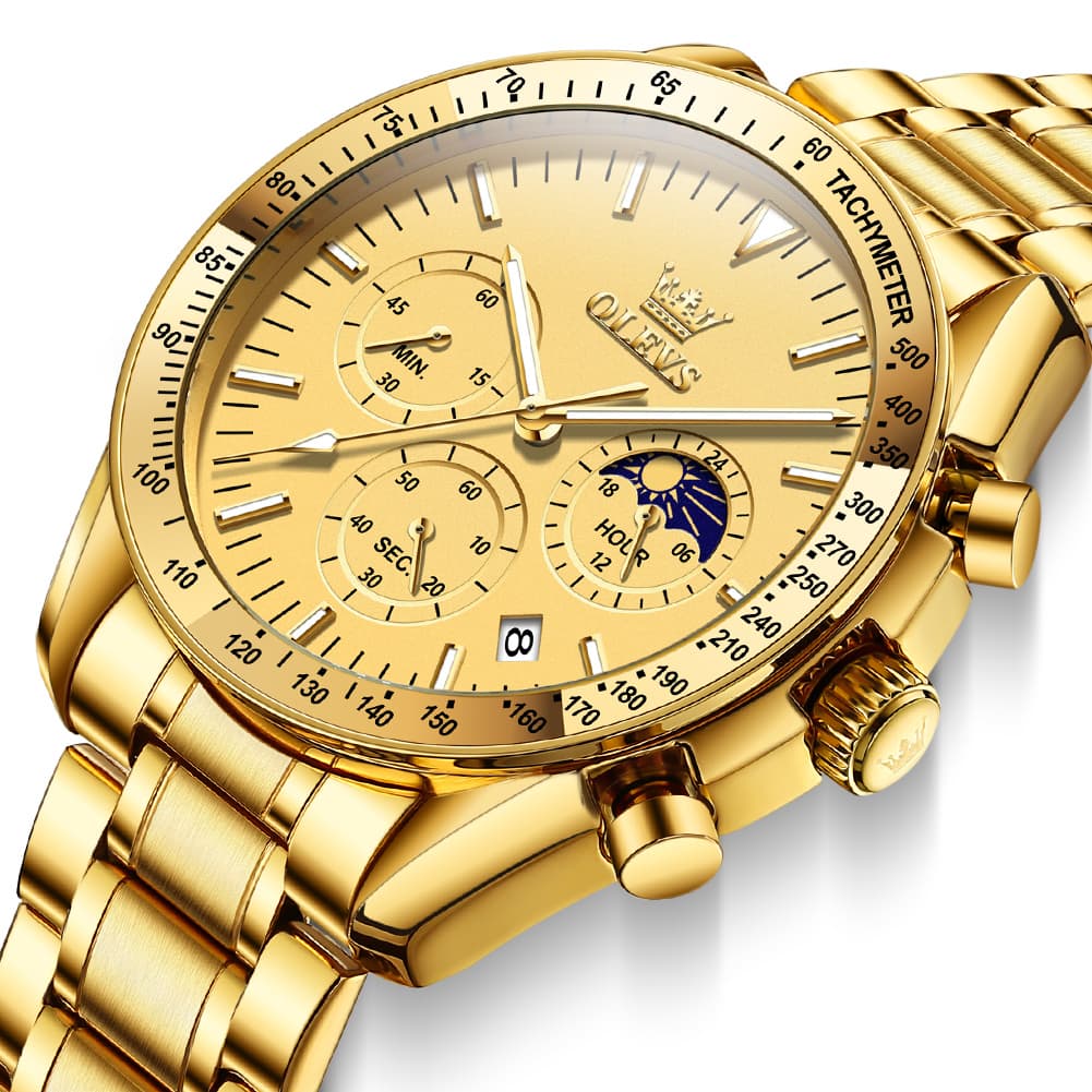 OLEVS 3618 Chronograph Moon Phase Quartz Watch for Men