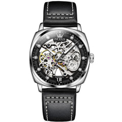 OLEVS 6651 Tonneau Skeleton Mechanical Watch for Men