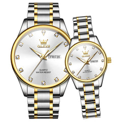 OLEVS 3612Q Diamond Dial Quartz Couple Watches Set
