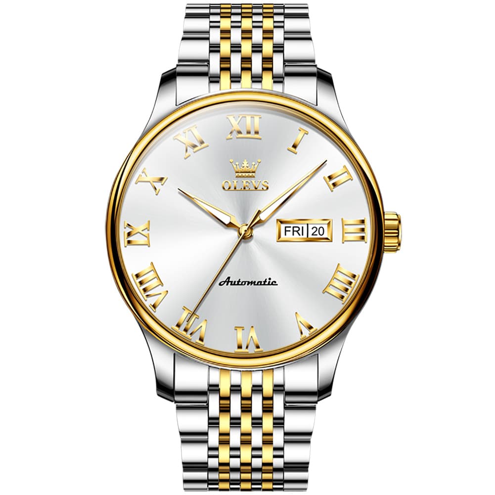 OLEVS Roman Numeral Day Date Automatic Mechanical Watch 9929 for Men