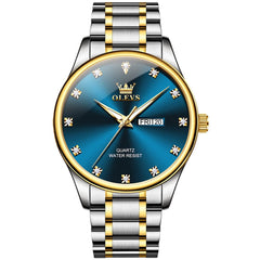 OLEVS 3612 Diamond Dial Quartz Steel Watch for Men
