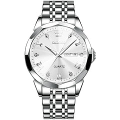 OLEVS 9931 Classic Diamond Stainless Steel Watch for Men