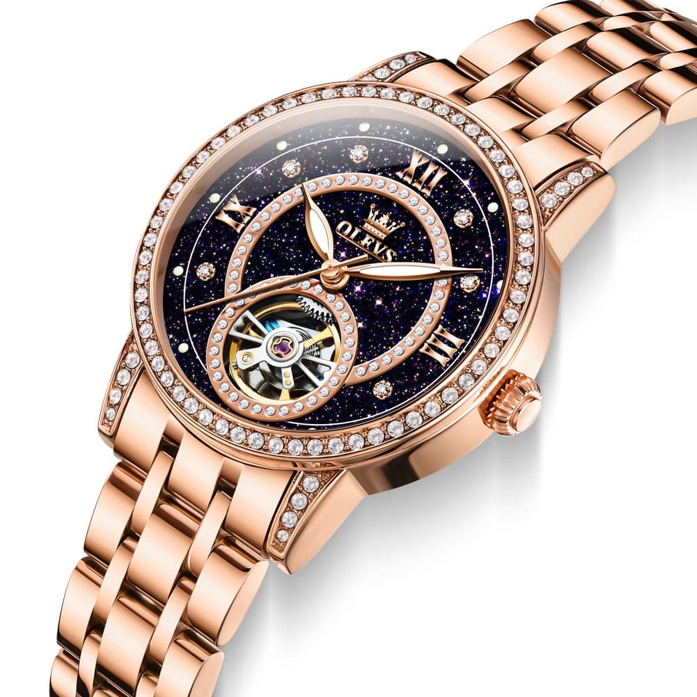 OLEVS 7036 Open Heart Automatic Watch For Women