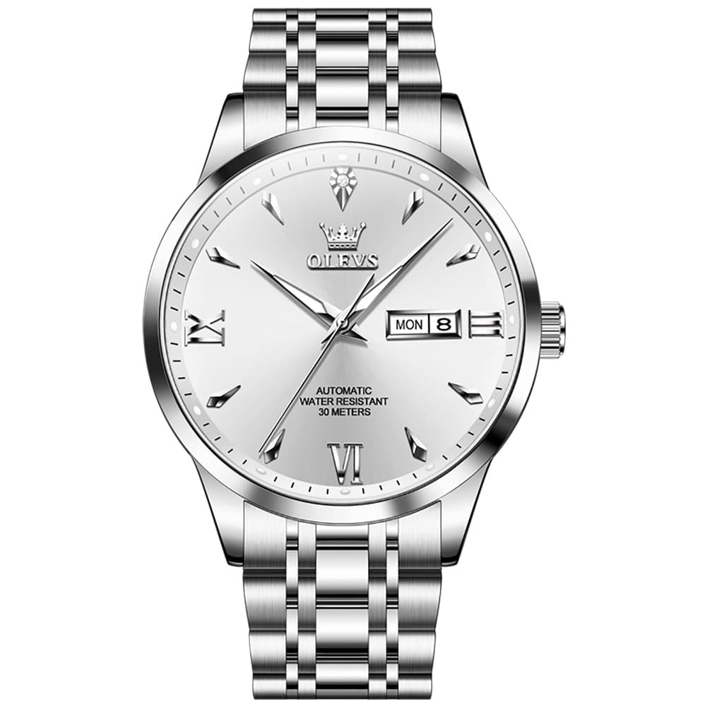 OLEVS Diamond Dial Day Date Automatic Mechanical Watch 9956 for Men