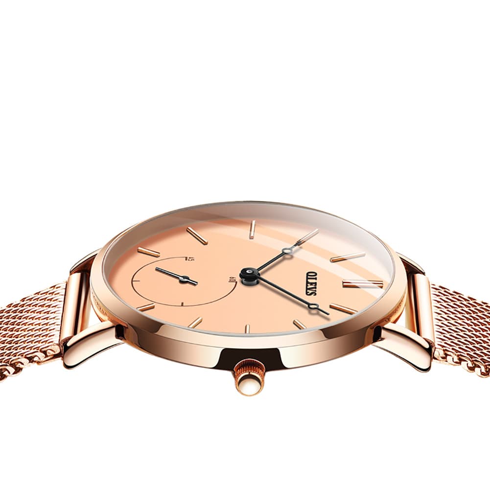 OLEVS 5190 Ultra Thin Sub Dial Quartz Watch for Women
